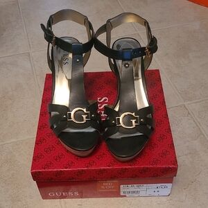 Guess Black and Gold Women's Heels